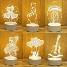 Lampada Led Acrilico 3D Amore