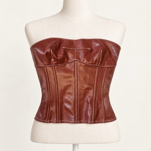 Top corsetto ecopelle - , edikted