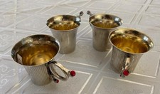 Faberge raro set di tazze vodka/punch in argento. Placcato oro.