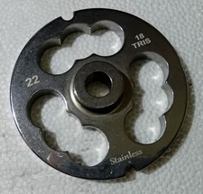 PIASTRA INOX PER TRITACARNE FAPATOOLS  MOD. 22  TRIS FORO DA 18 mm