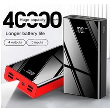 Caricabatterie Portatile Power Bank 40000mAh 4 Uscite USB 3 Ingressi LED