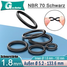 O Ring O-ring interno Ø 1,6 - 130 mm x spessore cavo 1,8 mm NBR 70 anello di tenuta 0 anello