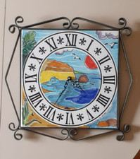 Orologio da parete in Ceramica Artistica di SCIACCA dipinto a mano