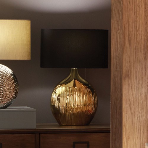 Lampada tavolo ceramica oro - lampada, da