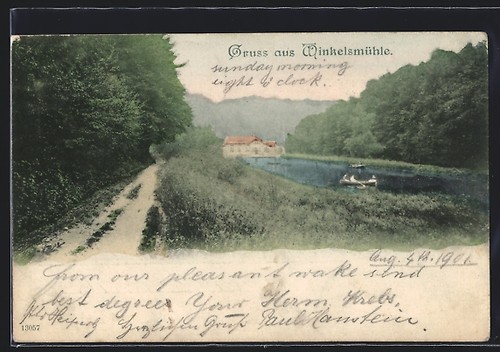 Cartolina winkelsmühle fiume - cartolina,