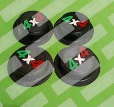 4 TAPPI COPRIMOZZO LOGO 4x4 TRICOLORE PER FIAT PANDA 141  BORCHIE STEMMA