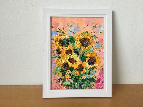 Girasoli impasto dipinto olio - dipinto,