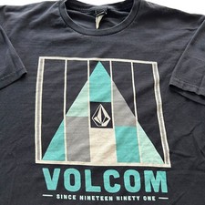 Camicia Vintage y2k Volcom Surf Wear Cyber Goth Grafica Stile Skater Surfer Uomo Lg