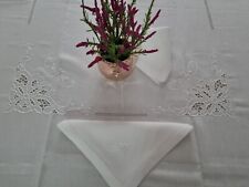 Tovaglia x12 puro lino ricamo Intaglio e Punto inglese a mano Tablecloth hand