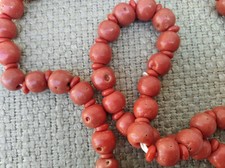 Collana in pasta di corallo rosso vintage red coral paste necklace