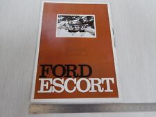 DEPLIANT BROCHURE ORIGINALE FORD ESCORT 1300 GT E NORM 1968 IN ITALIANO SOVAUTO
