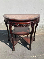 Mobile in Legno con Ripiano in Marmo Rosa Anni 70