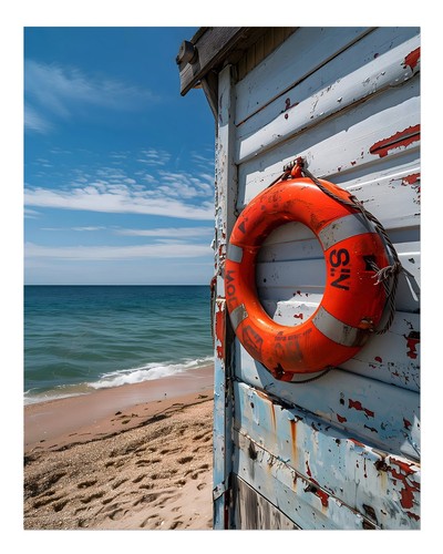 Spiaggia vintage salvagente