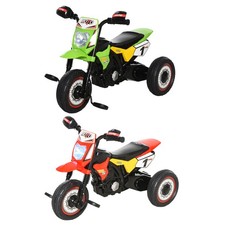 HOMCOM Triciclo Stile Moto per Bambini a Pedali Luci e Suoni 71x40x51cm