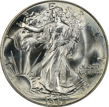 Mezzo dollaro 1942 MS65 Walking Liberty, PCGS 51866177