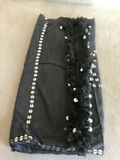 Stola -pareo cotone donna nero con medaglie argento/woman scarf