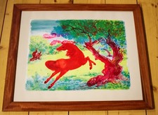 ALIGI SASSU - L'ANGOSCIA è UN CAVALLO IN FIAMME - LITOGRAFIA 1973