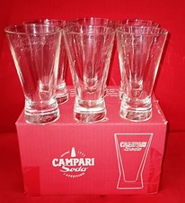 SET 6 BICCHIERI DI VETRO DA BAR CAMPARI SODA DESIGN BOZZETTO FORTUNATO DEPERO