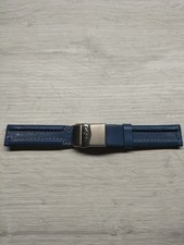 Sector deployante vintage 19 mm cinturino in Pelle Blu 