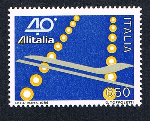 Italia francobollo alitalia - italia,