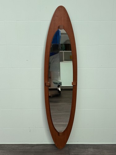 Specchio ovale teak anni - in, 60