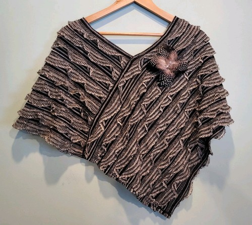 Poncho corto nero - , grigio