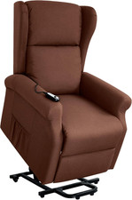 Poltrona Elettrica Alzapersona Relax Reclinabile in Tessuto Colore Marrone Scuro