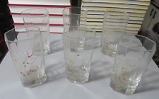 Set 6 bicchieri forma squadrata in vetro - decoro oro MOLTO particolari e belli