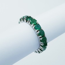 Anello Veretta a Giro in oro 18kt con Smeraldi Certificati - Modello (GreenBand)