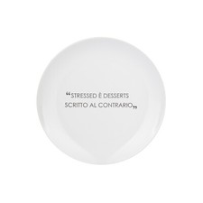 Piatto frutta bianco con scritta 19,5 cm in stoneware bianco