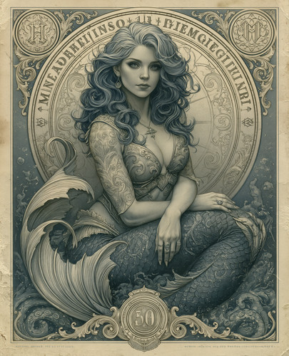 Sirena monocromatica seduta - , su