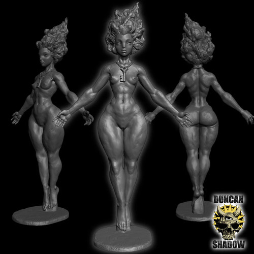 Statua donna stilizzata resina