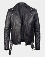Giacca biker uomo vera pelle