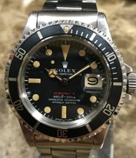 VINTAGE ROLEX RED SUBMARINER 1680 2,5 M SERIE ca. 1970, SET PUNZONATO NON LUCIDATO
