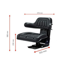 Sedile Universale Per Trattore Fiat Same New Holland Landini Con Molleggio Nero