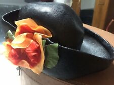 Cappellino Vintage Nero con fiore. Alta modisteria napoletana.
