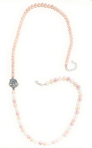 Collana lunga perle rosate - collana,