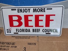 ENJOY MORE BEEF LICENSE PLATE