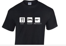 T-shirt EAT SLEEP PROTECT SHOOT 2° EMENDAMENTO PRO GUN AR-15 ANTI maglietta nera