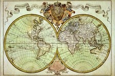 GIANT historic 1720 WORLD MAP