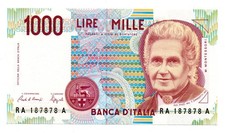 ITALIA - BANCONOTA DA 1000 LIRE "MARIA MONTESSORI" DEL 1990 IN FDS