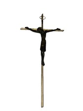 Crocifisso In Ottone E Bronzo -25x12cm