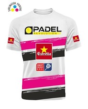 T-shirt Padel DryFIT stampa in sublimatico, Padel Revolution linea FuxiaNero