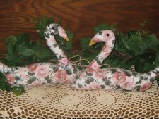 Cottage 2 cigni rosa tessuto