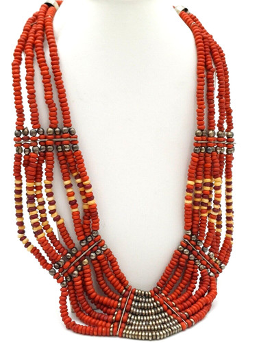 Collana etnica multifilo - collana,