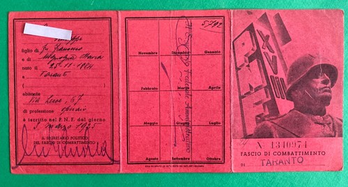 Tessera partito nazionale - tessera,