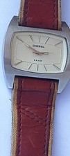Vintage DIESEL DZ 2060 340301Men’s 5 BAR Watch Leather Band Stainless STEEL Case