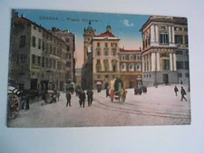 GENOVA PIAZZA UMBERTO I ED. E. PAGANELLI ANIMATA CARRO TRAM