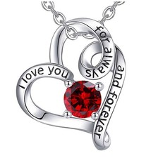 Ciondolo in Ottone Placcato Argento (CUORE - TI AMO PER SEMPRE)