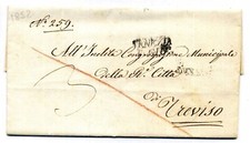 7.6.1852 Lettera Presidenza Regia Accademia di Belle Arti VENEZIA per TREVISO